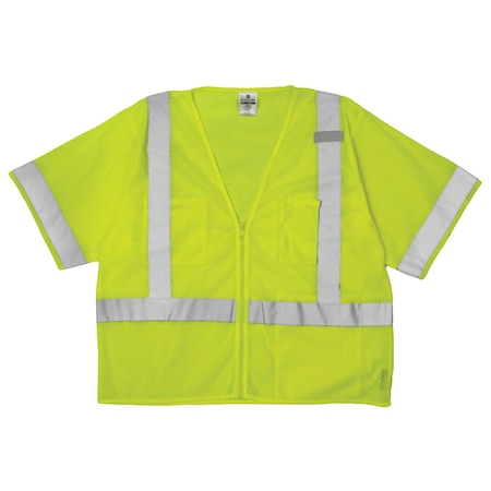 XL, Lime, Class 3, All Mesh Vest - Economy